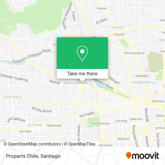 Proparts Chile map