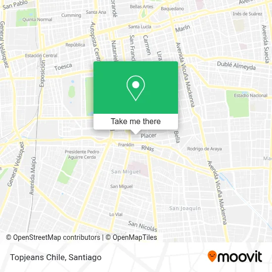 Topjeans Chile map
