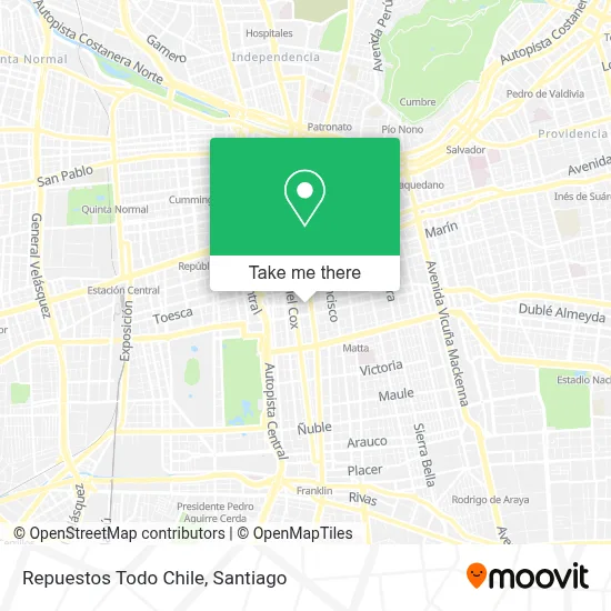 Repuestos Todo Chile map