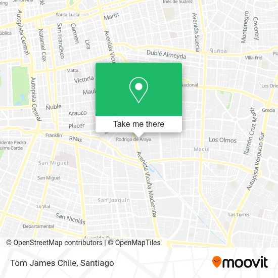 Tom James Chile map