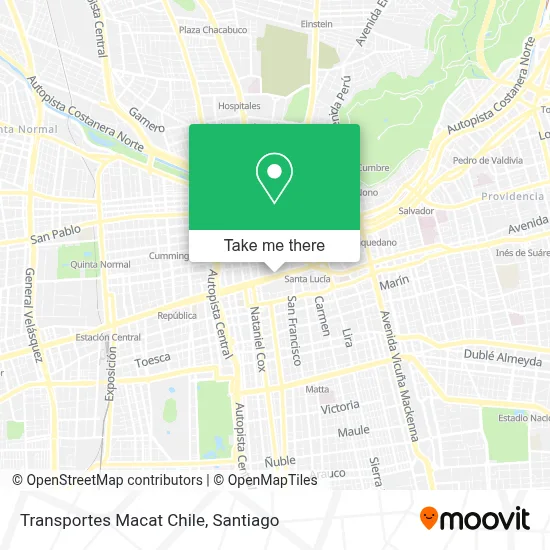 Transportes Macat Chile map