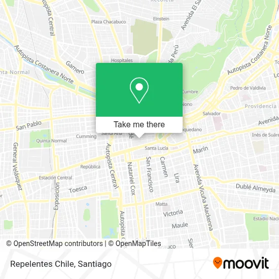 Repelentes Chile map