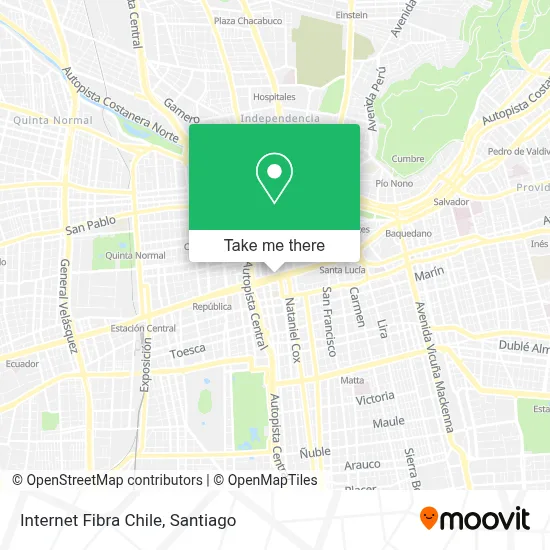 Internet Fibra Chile map