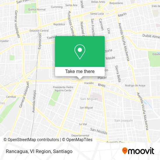 Rancagua, VI Region map