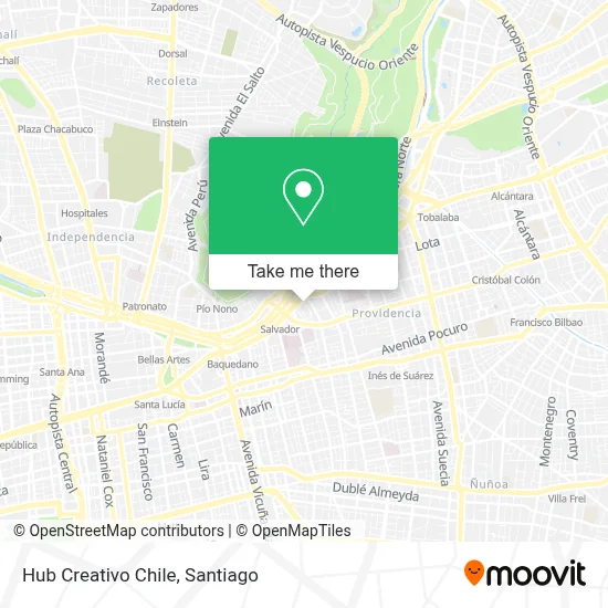 Hub Creativo Chile map