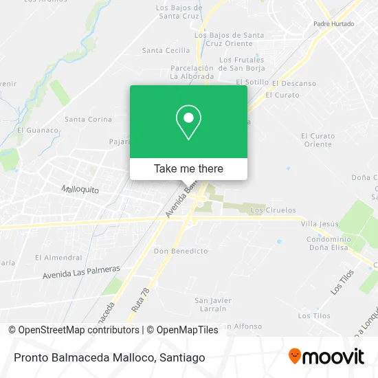 Pronto Balmaceda Malloco map
