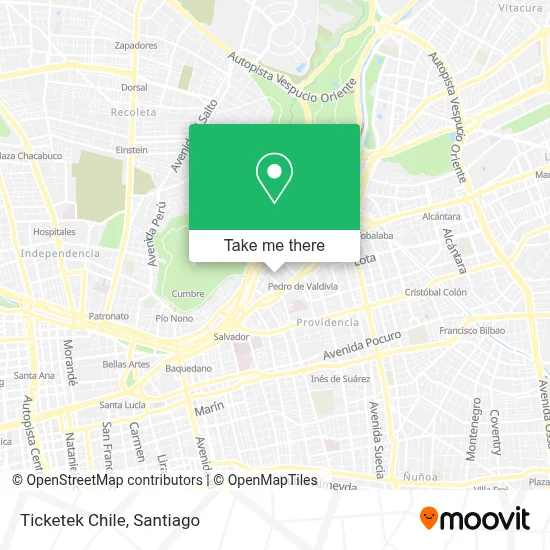 Ticketek Chile map