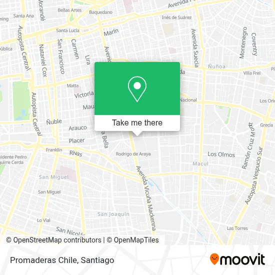 Promaderas Chile map