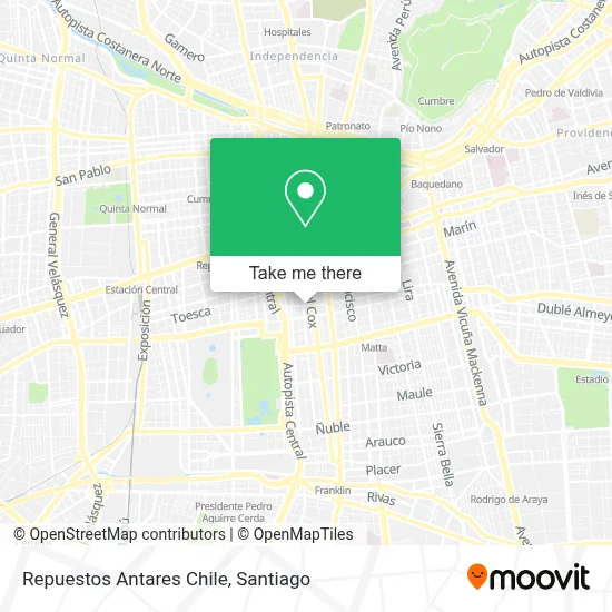 Repuestos Antares Chile map