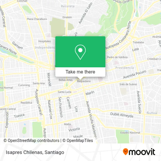 Isapres Chilenas map