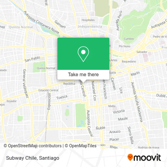 Subway Chile map