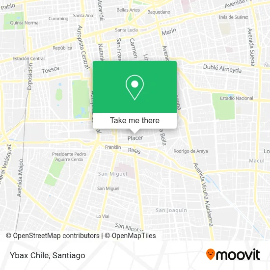 Ybax Chile map