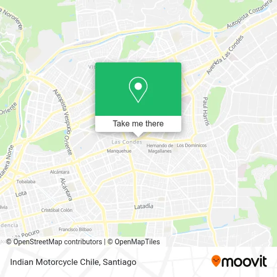 Indian Motorcycle Chile map