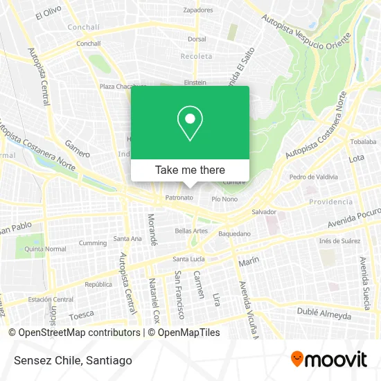 Sensez Chile map
