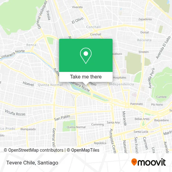 Tevere Chile map