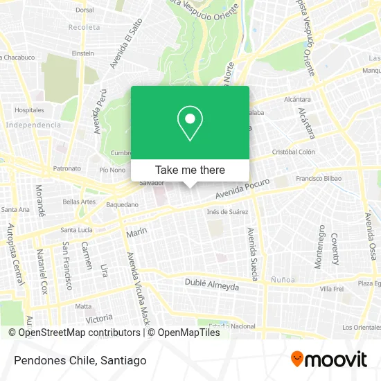 Pendones Chile map