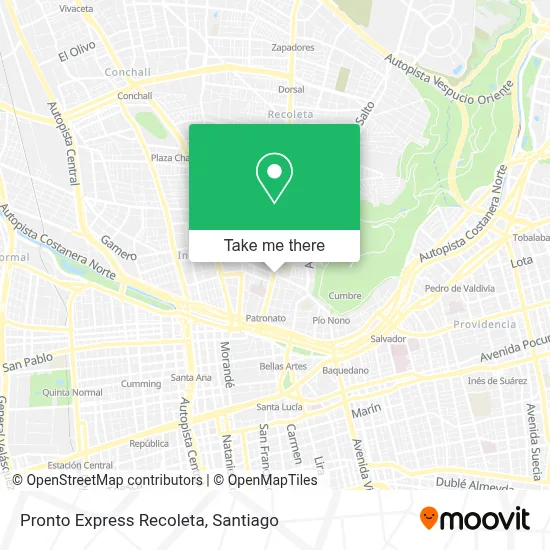 Pronto Express Recoleta map