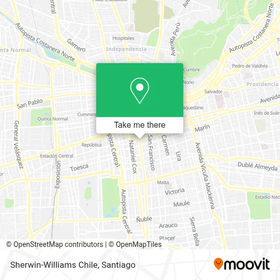 Sherwin-Williams Chile map