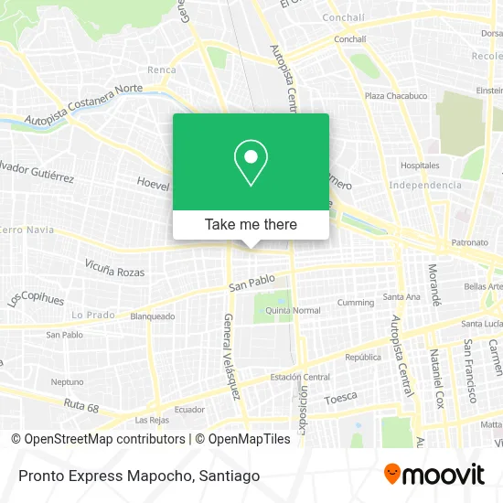 Pronto Express Mapocho map