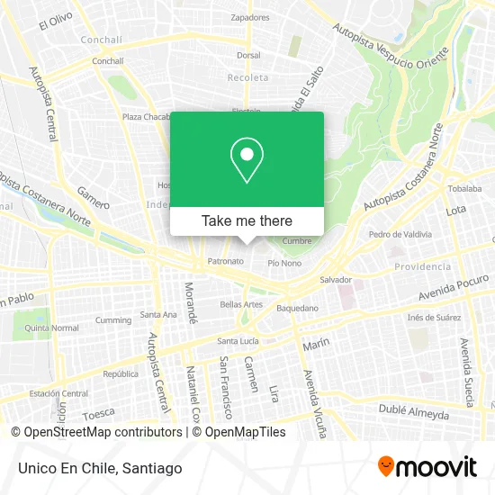 Unico En Chile map