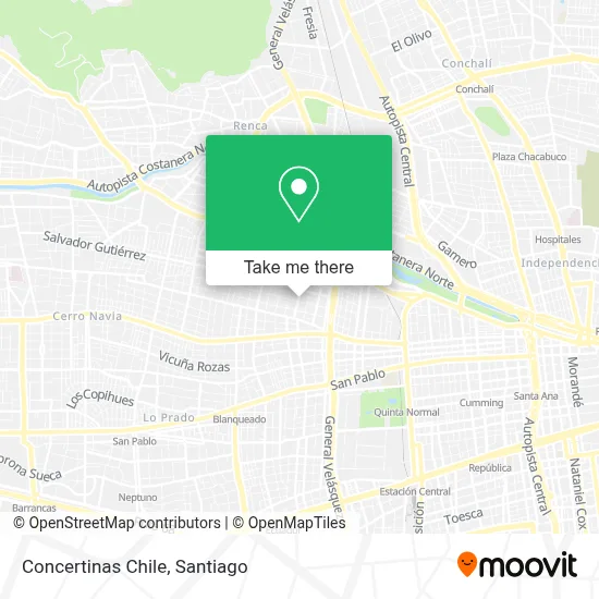 Concertinas Chile map