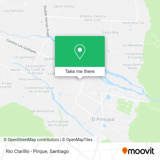 Rio Clarillo - Pirque map