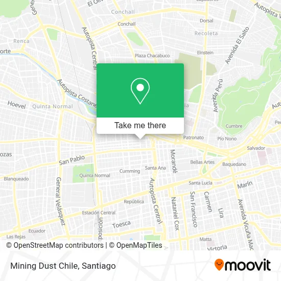 Mining Dust Chile map