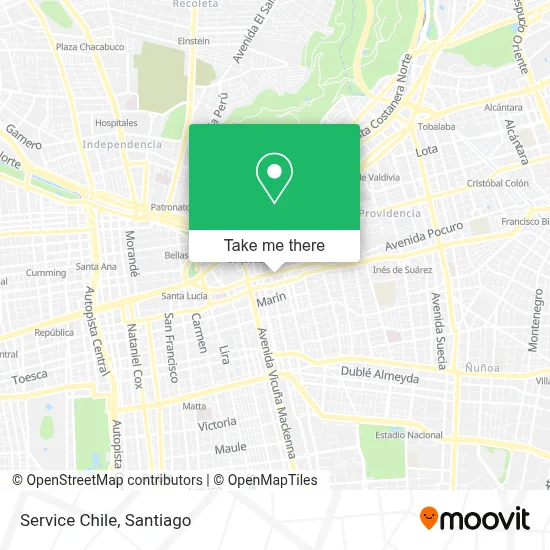 Service Chile map