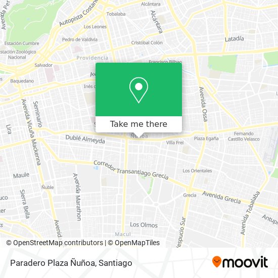 Paradero Plaza Ñuñoa map