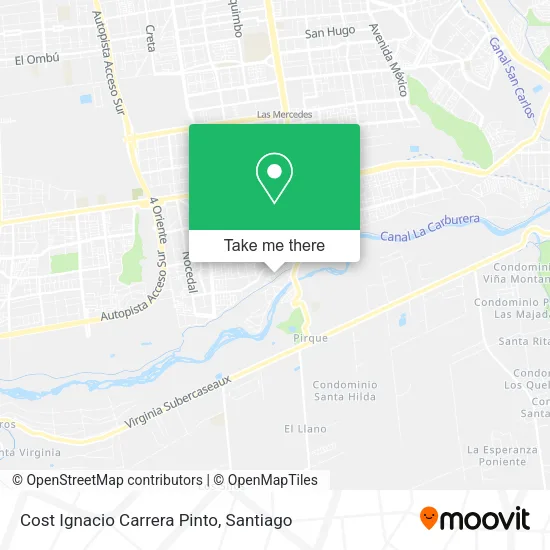 Cost Ignacio Carrera Pinto map