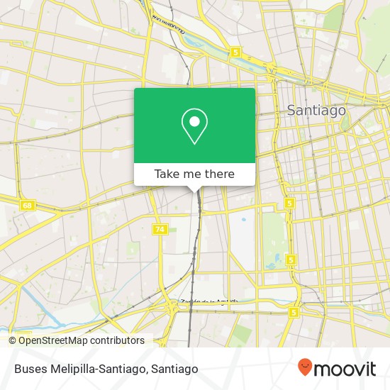Buses Melipilla-Santiago map