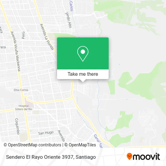 Sendero El Rayo Oriente 3937 map