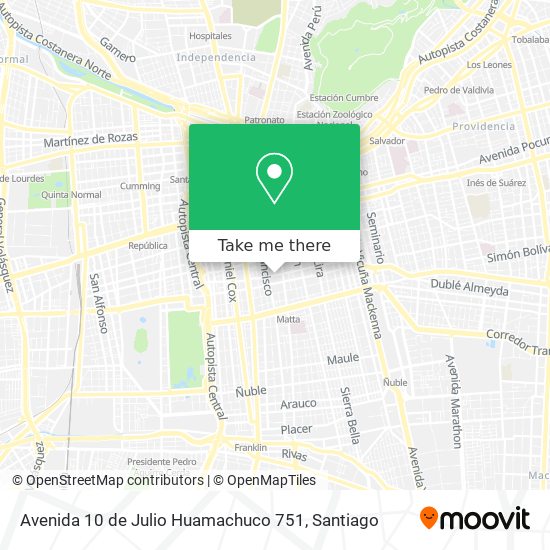 Avenida 10 de Julio Huamachuco 751 map