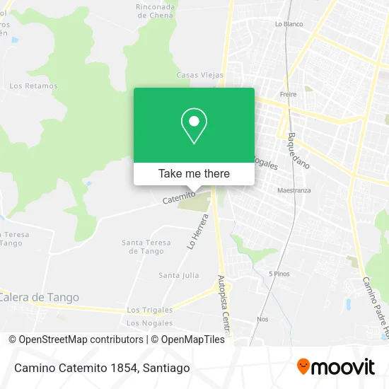 Mapa de Camino Catemito 1854