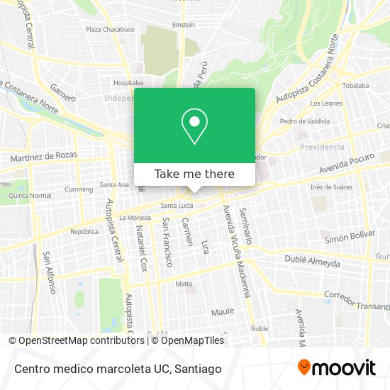 Centro medico marcoleta UC map