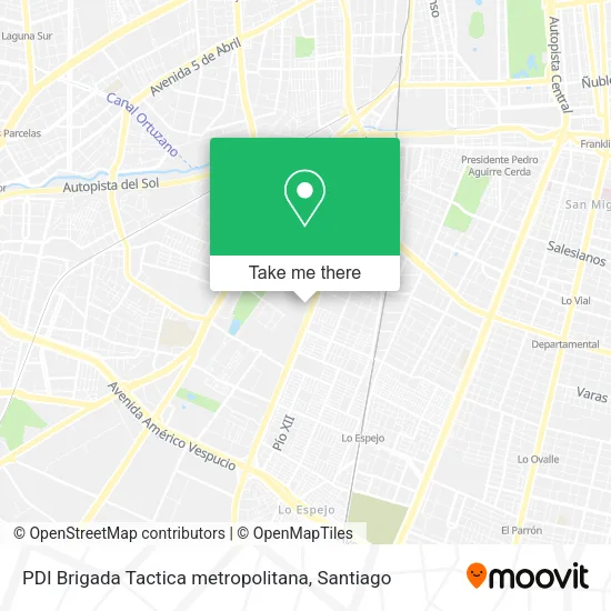 PDI Brigada Tactica metropolitana map