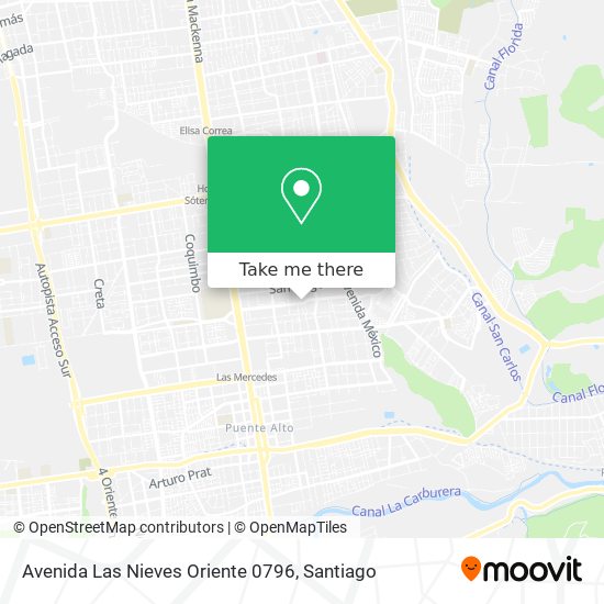 Avenida Las Nieves Oriente 0796 map