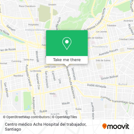 Centro médico Achs Hospital del trabajador map