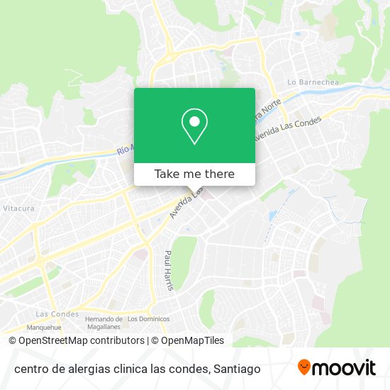 centro de alergias clinica las condes map