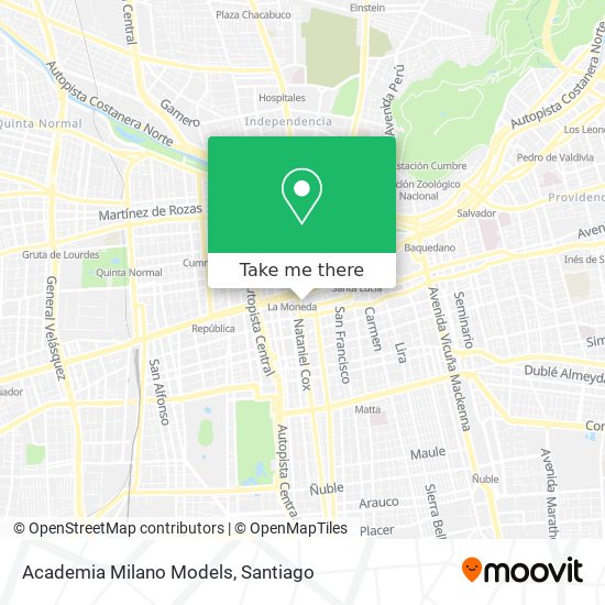 Mapa de Academia Milano Models