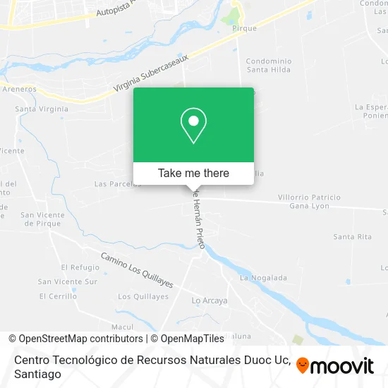 Centro Tecnológico de Recursos Naturales Duoc Uc map
