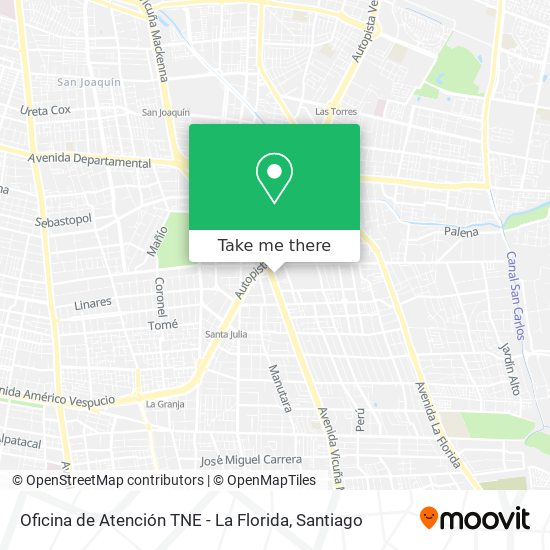 Oficina de Atención TNE - La Florida map