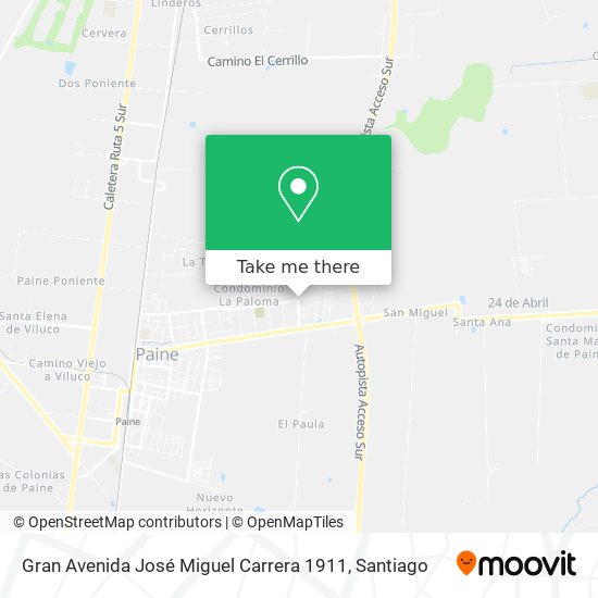 Gran Avenida José Miguel Carrera 1911 map