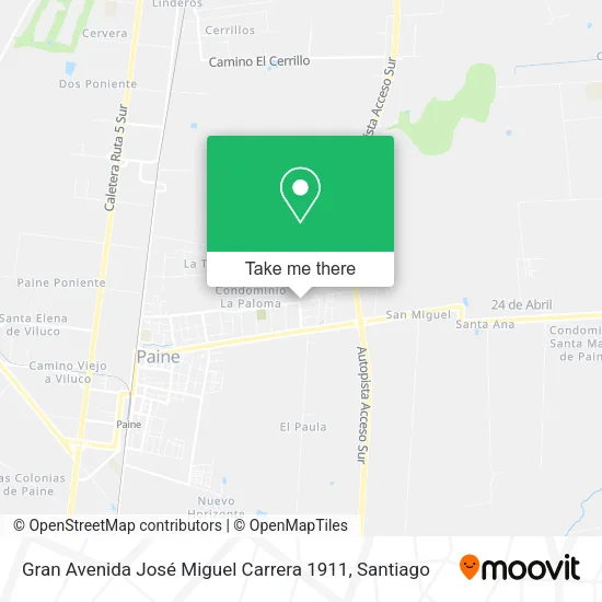 Gran Avenida José Miguel Carrera 1911 map