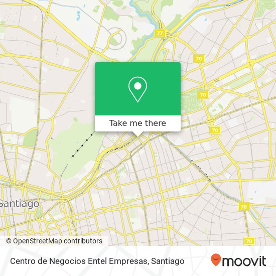 Mapa de Centro de Negocios Entel Empresas