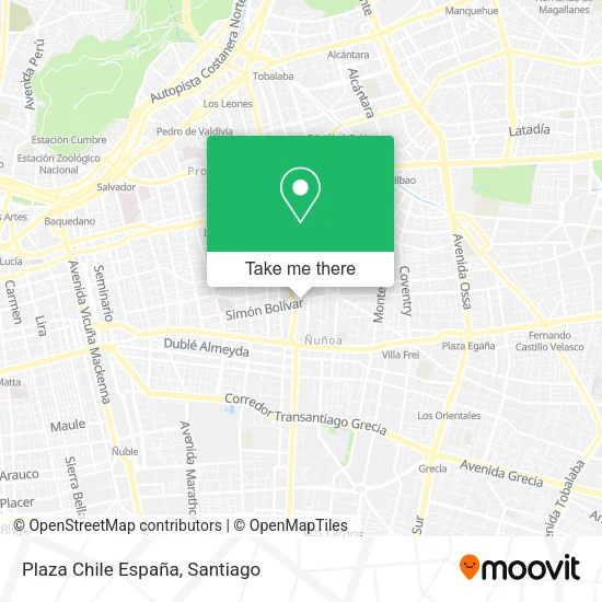 Plaza Chile España map