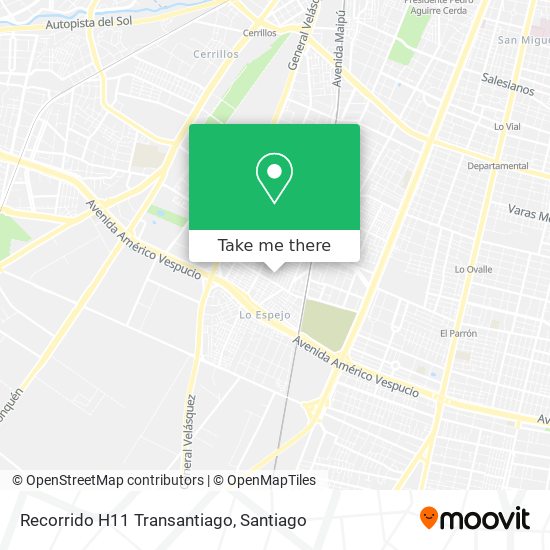 Recorrido H11 Transantiago map