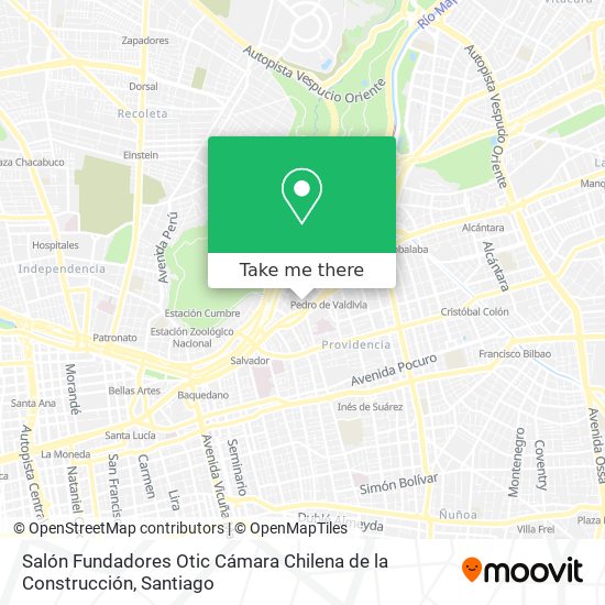 Salón Fundadores Otic Cámara Chilena de la Construcción map
