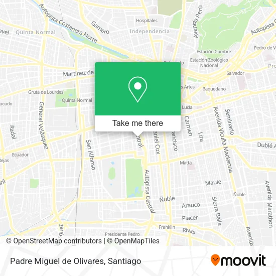 Padre Miguel de Olivares map