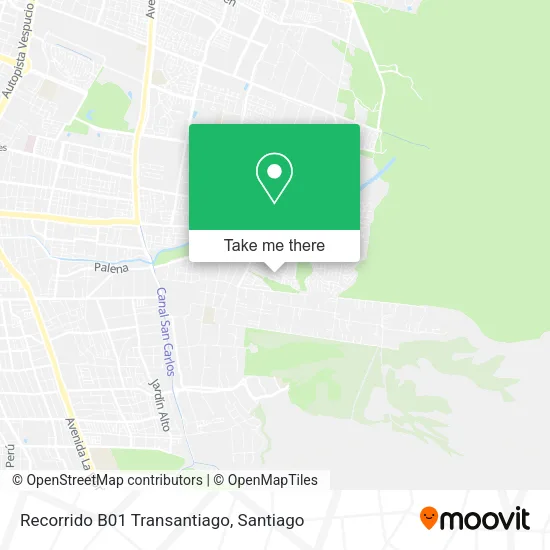 Recorrido B01 Transantiago map